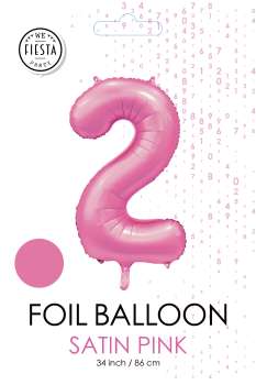 XXL Folienballon Zahl 2 Satin Rosa